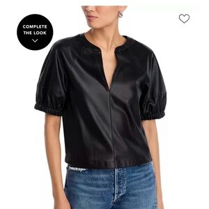 Steve Madden Black Puff Sleeve Blouse